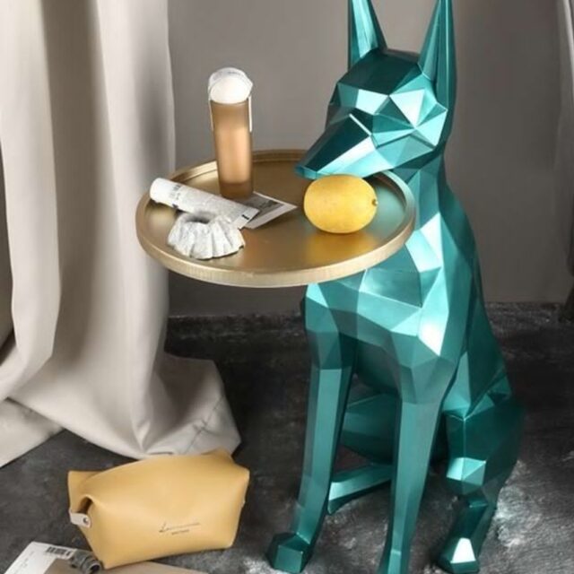 Abstract Dog Sculpture Table